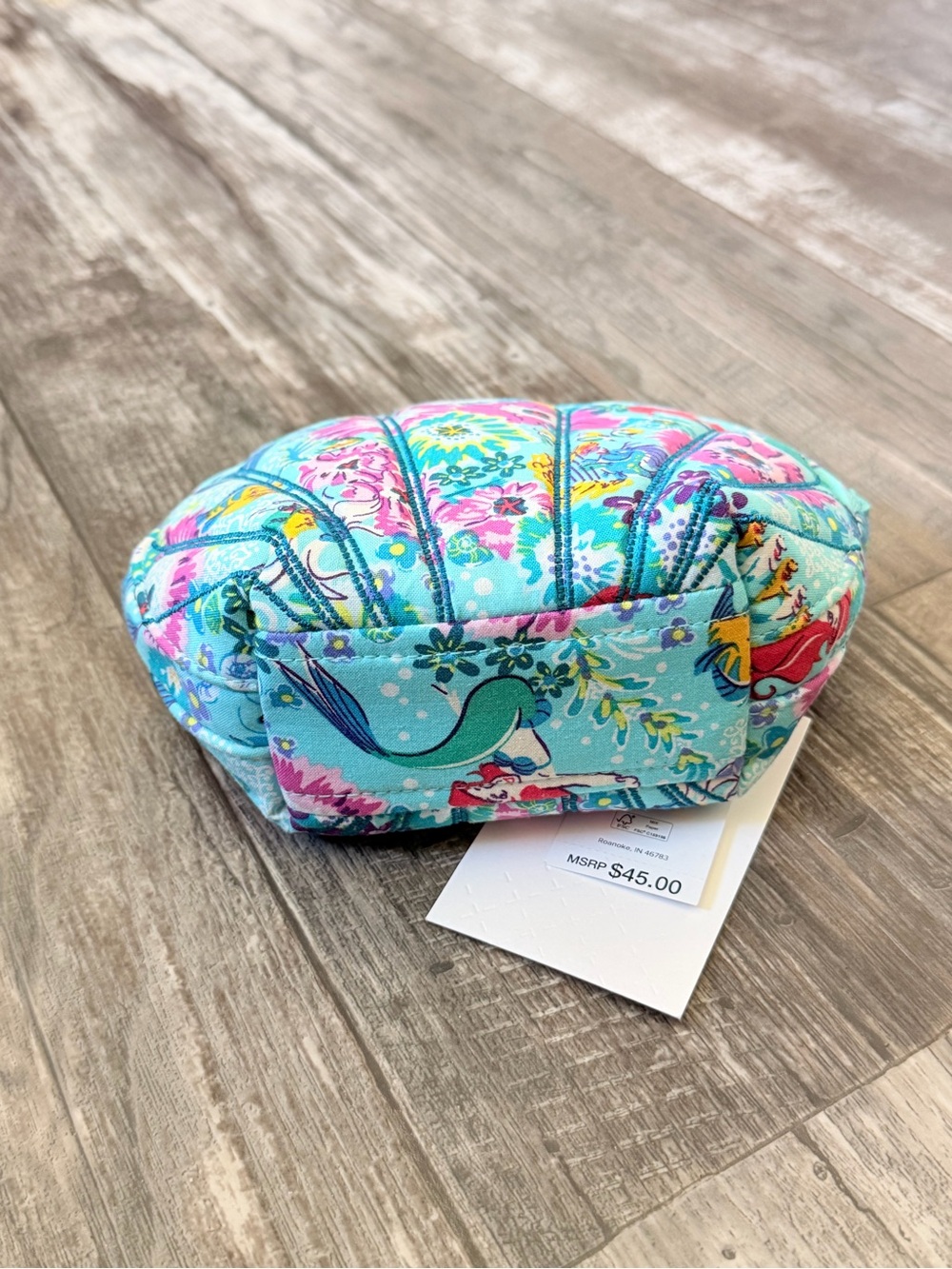 Vera Bradley Disney Ariel Floral Aqua Quilted Kids Pouch - Picture 2 of 6